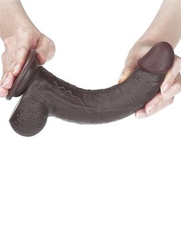 Lovetoy - Dildo met Sliding Skin - Bewegende Huid 23 x 4 cm - bruin