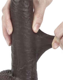 Lovetoy - Dildo met Sliding Skin - Bewegende Huid 23 x 4 cm - bruin