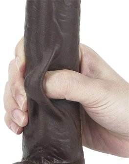 Lovetoy - Dildo met Sliding Skin - Bewegende Huid 23 x 4 cm - bruin