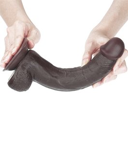 Lovetoy - Dildo Met Sliding Skin Technologie - 24 x 4.5 cm - Bruin