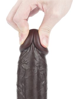 Lovetoy - Dildo Met Sliding Skin Technologie - 24 x 4.5 cm - Bruin