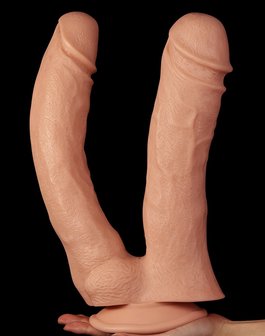 Lovetoy - Realistische XXL Dubbele Penetratie Dildo 30 cm - Lichte Huidskleur