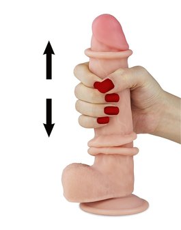 Lovetoy - Dildo Met glijdende huid 20 cm - Lichte Huidskleur