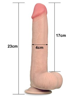 Lovetoy - Dildo met glijdende huid 23 x 4 cm - lichte huidskleur