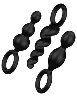 Satisfyer - Anaal Plugs Set van 3 - zwart