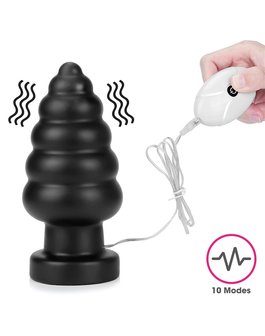 Lovetoy King Size Vibrerende Buttplug Anal Cracker 18 cm - zwart