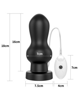 Lovetoy King Size Vibrerende Buttplug Rammer 18 cm - zwart