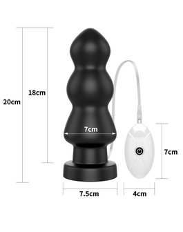 Lovetoy - King Size Vibrerende Buttplug Anal Rigger 20 cm - Zwart