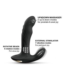 Dorcel Roterende Prostaat Massager met afstandsbediening MULTI P-JOY - zwart