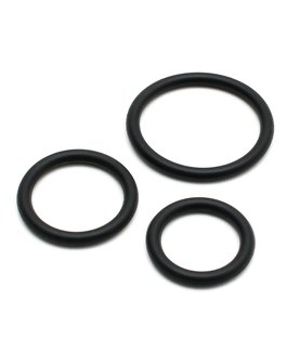 Rimba - Flexibele Siliconen Cockringen Set Diameter 30, 40 En 50 mm - Zwart