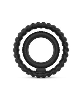 Dorcel Dual Ring Siliconen Rekbare Cockring - zwart