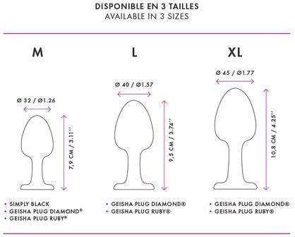 Dorcel Geisha Buttplug met bewegende metalen balletjes en paars kristal - Maat L