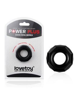 Lovetoy - PowerPlus Flexibele Cockring Gehoekt - Zwart