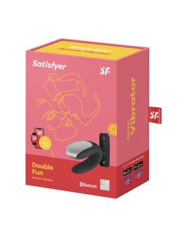 Satisfyer - Double Fun Luxe Partner Vibrator met APP Control - zwart