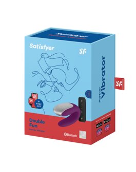 Satisfyer - Double Fun - Luxe Partner Vibrator - Met App Control - Paars