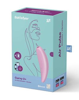 Satisfyer - Curvy 3+ pink app controlled luchtdruk opleg vibrator