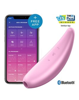 Satisfyer - Curvy 3+ pink app controlled luchtdruk opleg vibrator