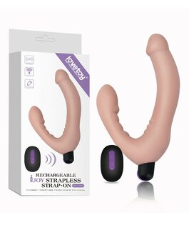 Lovetoy - iJoy - Vibrerende Dildo met Partner Stimulator en afstandsbediening - lichte huidskleur