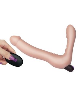 Lovetoy - iJoy Dubbele Vibrerende Dildo Met Afstandsbediening - Lichte Huidskleur