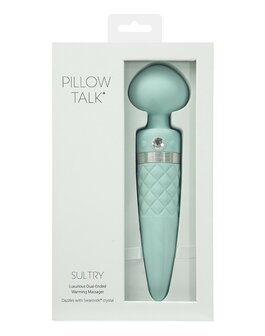 Pillow Talk Sultry Roterende Wand en G-spot Vibrator met verwarmingsfunctie - Lichtblauw