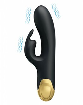 Pretty Love - Royal Pleasure Double Pleasure Vibrator - Zwart/Goud