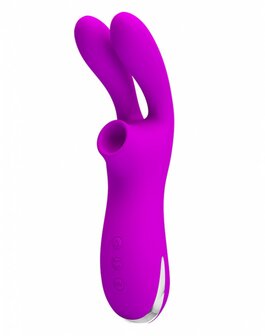 Pretty Love Dubbele Oortjes Vibrator met Clitoris Zuiger Ralap - roze