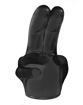 POWER Wand Vibrator Opzetstuk Double finger - zwart