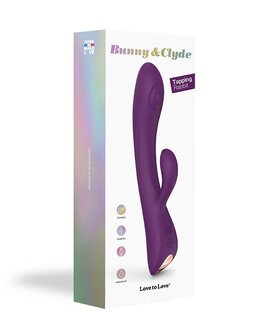 Love to Love BUNNY &amp; CLYDE Rabbit Vibrator met tapping&quot; functie - paars&quot;