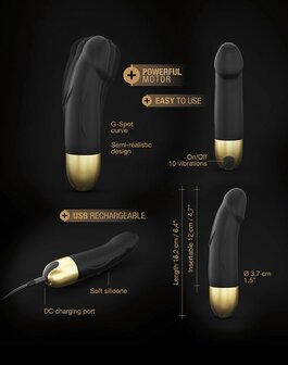 Dorcel - Real Vibration S 2.0 - Oplaadbare Realistische Mini Vibrator - Zwart