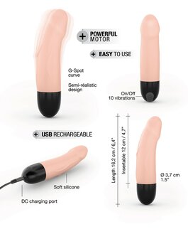 Dorcel - Real Vibration S 2.0 - Oplaadbare Realistische Mini Vibrator - Lichte Huidskleur