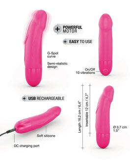 Dorcel - Real Vibration S 2.0 - Oplaadbare Realistische Mini Vibrator - Roze