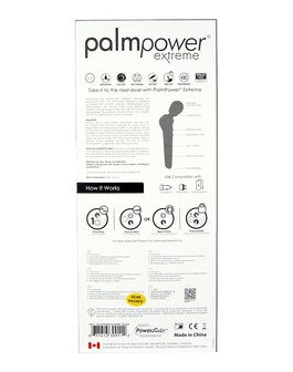 Palm Power Extreme Wand Vibrator - ergonomisch gevormd en extreem krachtig - zwart