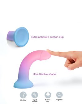 Love to Love Siliconen Dildo UTOPIA - ombre pastel roze/pastel blauw