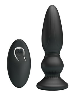 Mr. Play - Vibrerende Oplaadbare Anaal Plug met afstandsbediening - Extra  - zwart