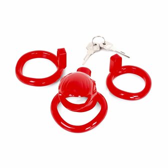 Kuisheidskooi Plastic met 3 ringen - rood