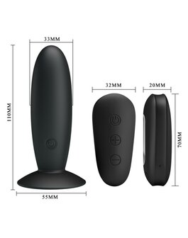 Mr. Play - Vibrerende en Oplaadbare Anaal Plug - Modern - zwart