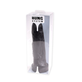 HUNG System - Uncut Onbesneden XL Dildo - 26 x 6,6 cm - zwart