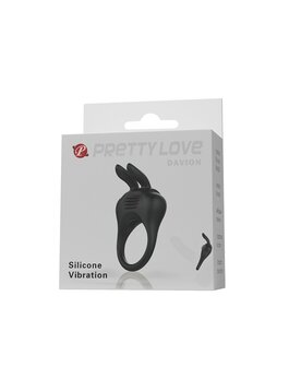 Pretty Love - Davion - Vibrende Cockring - Met Clitoris Stimulator - Zwart