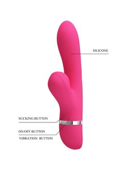 Pretty Love Tarzan Vibrator met Zuigfunctie WILLOW - roze