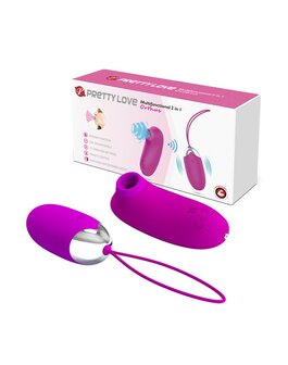 Pretty Love Vibrerend Eitje plus Luchtdruk Vibrator ORTHUS - roze