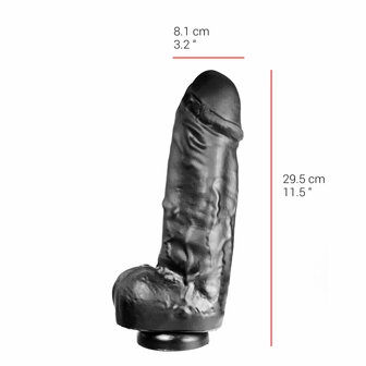 515 line - Dildo 29.5 x 8.1 cm Met Zuignap - Zwart