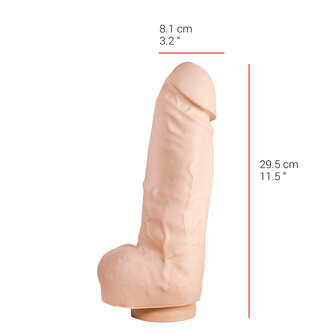 515 line - Dildo - 29.5 x 8.1 cm Met Zuignap - Lichte Huidskleur