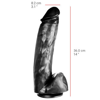 515 line - Dildo - 36 x 8.2 cm - Met Zuignap - Zwart