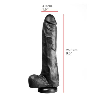 515 line Dildo met zuignap 19 x 4.9 cm - zwart