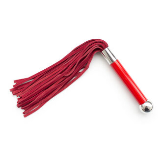 Kiotos Leather Flogger met acryl handvat - rood