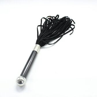 Kiotos Leather - Flogger met acryl handvat - zwart