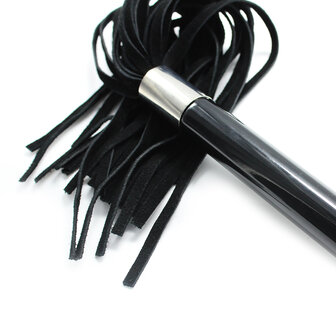 Kiotos Leather - Flogger met acryl handvat - zwart