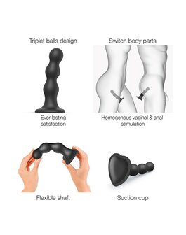 Strap-On-Me Dildo Plug Balls - zwart - maat L