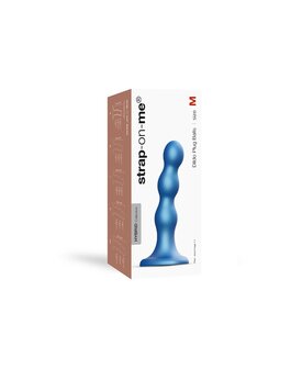 Strap-On-Me Dildo Plug Balls - metallic blauw - maat M