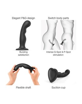 Strap-On-Me G-spot en P-spot Dildo - zwart - maat XL